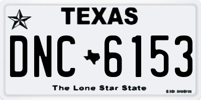 TX license plate DNC6153