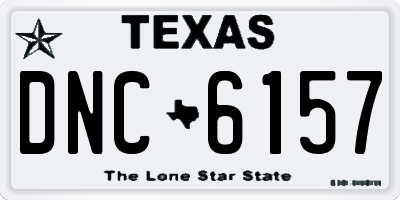 TX license plate DNC6157