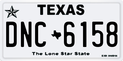 TX license plate DNC6158