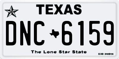 TX license plate DNC6159