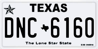 TX license plate DNC6160