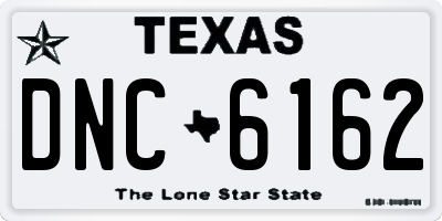 TX license plate DNC6162