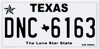 TX license plate DNC6163