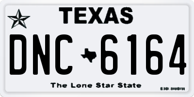 TX license plate DNC6164