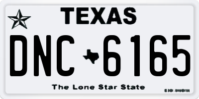 TX license plate DNC6165