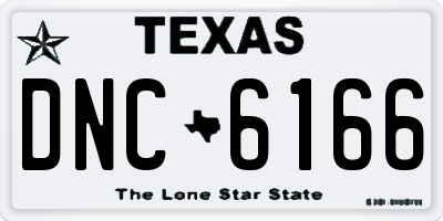 TX license plate DNC6166