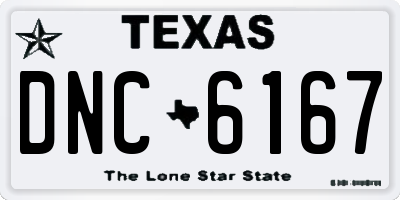 TX license plate DNC6167