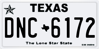 TX license plate DNC6172