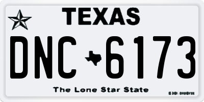 TX license plate DNC6173