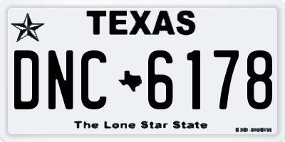 TX license plate DNC6178