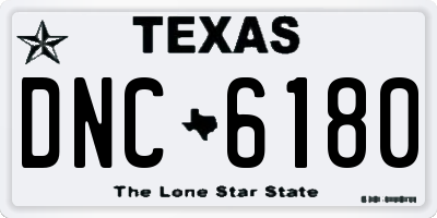 TX license plate DNC6180