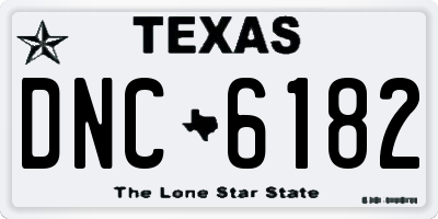 TX license plate DNC6182