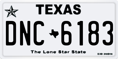 TX license plate DNC6183