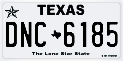 TX license plate DNC6185