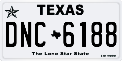 TX license plate DNC6188