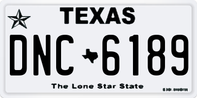 TX license plate DNC6189