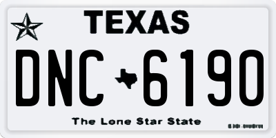 TX license plate DNC6190