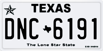 TX license plate DNC6191