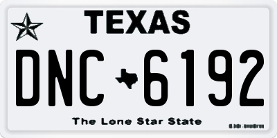 TX license plate DNC6192