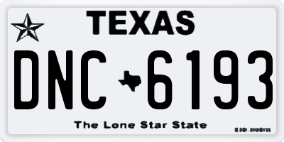 TX license plate DNC6193