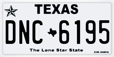 TX license plate DNC6195