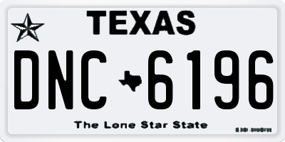 TX license plate DNC6196