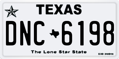 TX license plate DNC6198