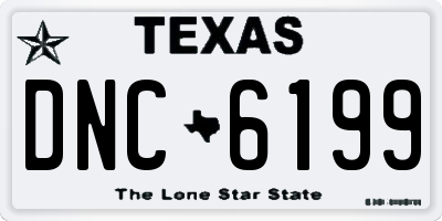 TX license plate DNC6199