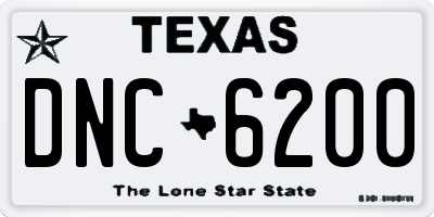 TX license plate DNC6200