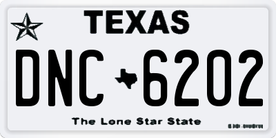 TX license plate DNC6202