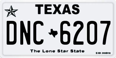 TX license plate DNC6207