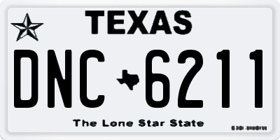 TX license plate DNC6211