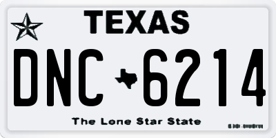 TX license plate DNC6214