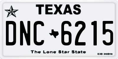 TX license plate DNC6215