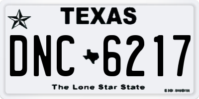 TX license plate DNC6217