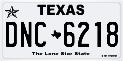 TX license plate DNC6218