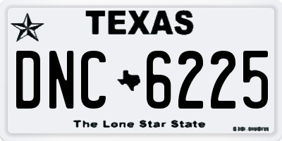 TX license plate DNC6225