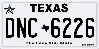 TX license plate DNC6226