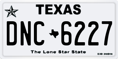 TX license plate DNC6227