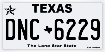 TX license plate DNC6229