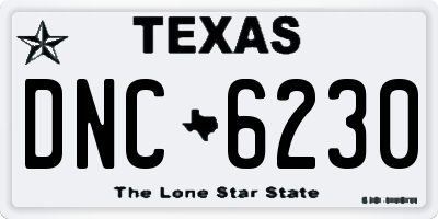 TX license plate DNC6230