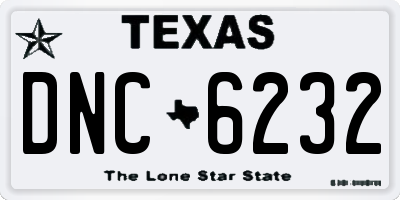 TX license plate DNC6232