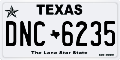 TX license plate DNC6235