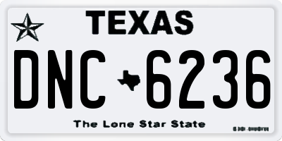 TX license plate DNC6236