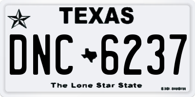 TX license plate DNC6237