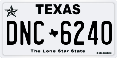 TX license plate DNC6240