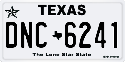 TX license plate DNC6241