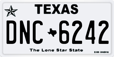 TX license plate DNC6242