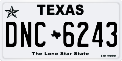 TX license plate DNC6243