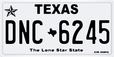 TX license plate DNC6245